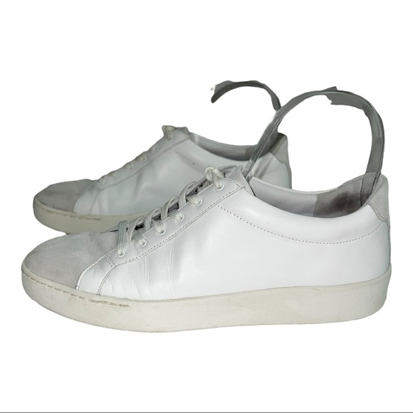 Vince Janna Leather Suede White Sneakers - Picture 6 of 11
